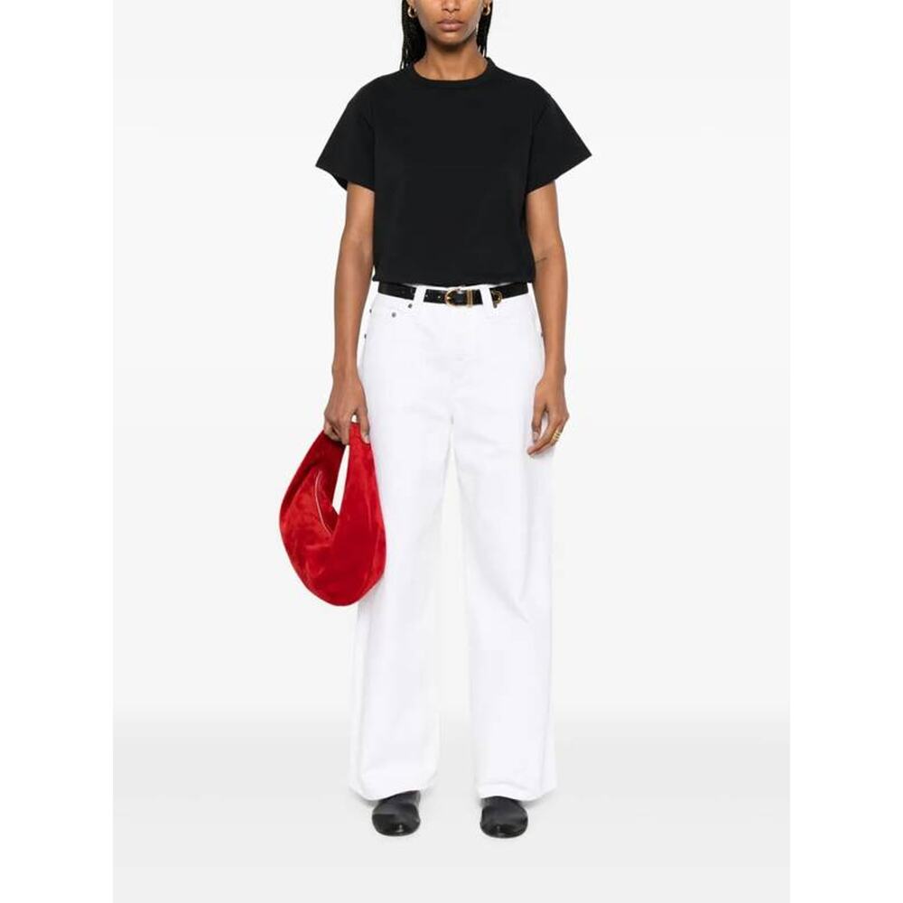 Khaite Sowen Wide Leg Jeans in White 30
